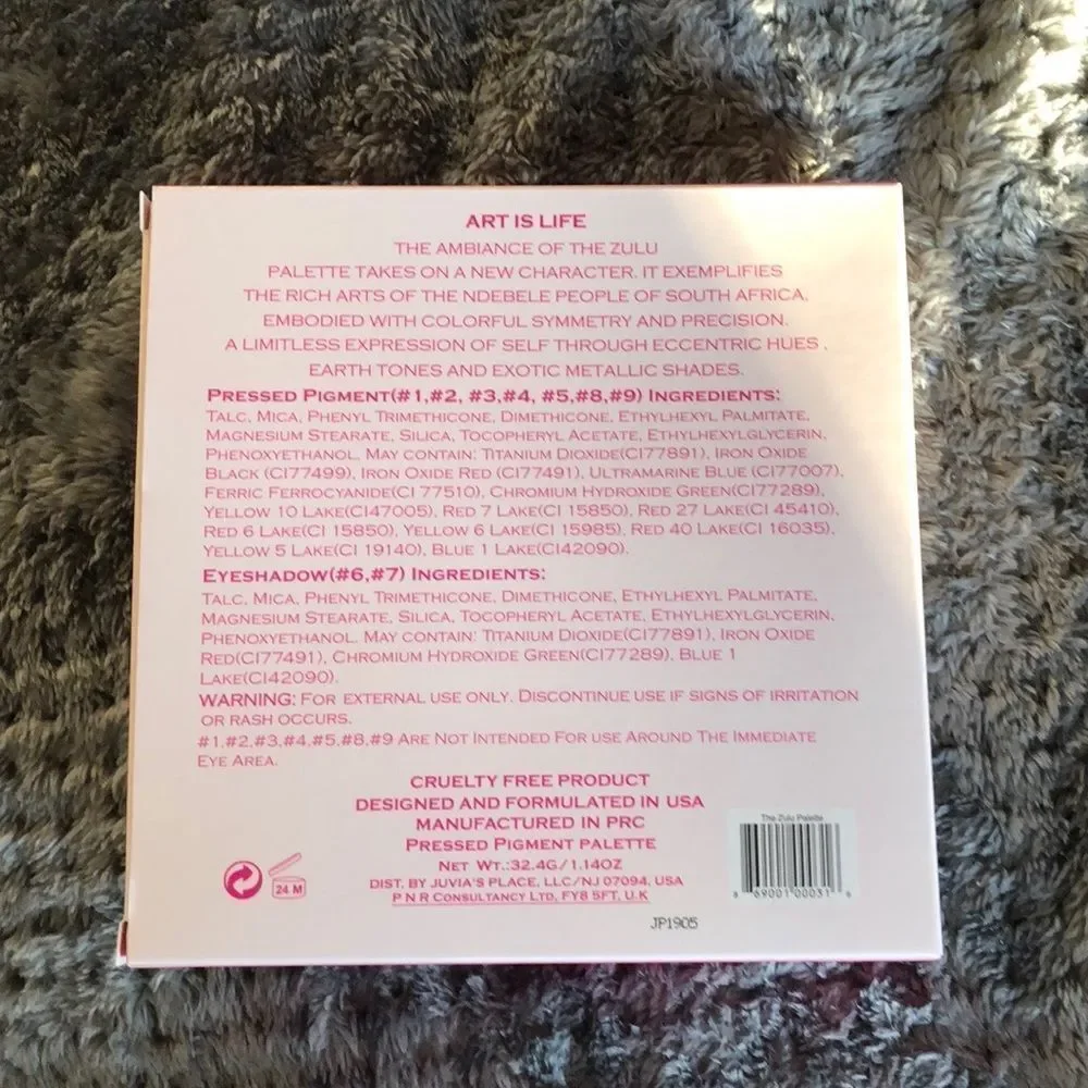 The Zulu By Juvia’s Eyeshadow Palette NIB